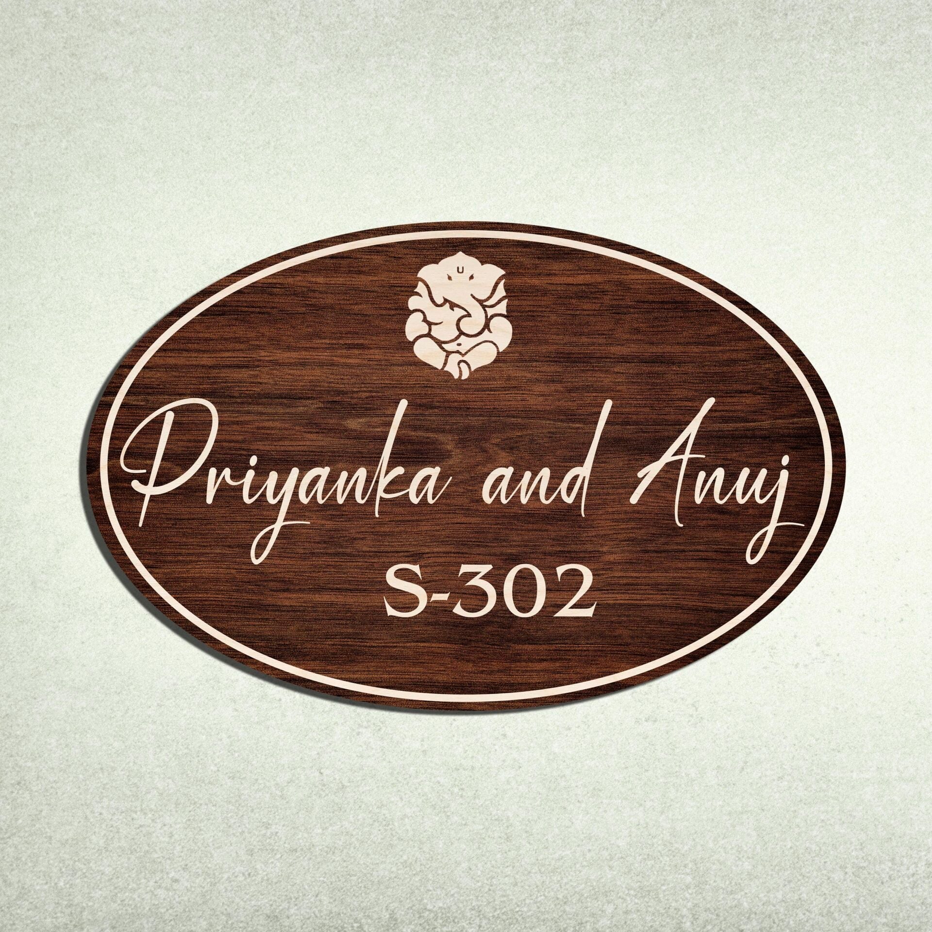 Oval Name Plate Design for Front Door - Sblossom