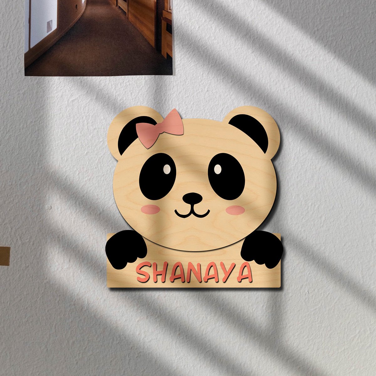 Panda Face Kids Name Plate – Cutout for Bedroom Door - Sblossom