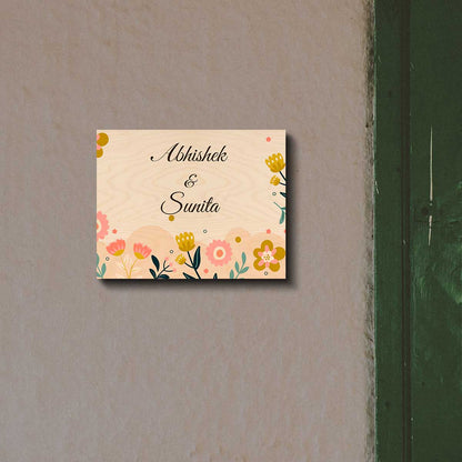 Pastel Ghar ki Name Plate Design for Door with Name - Sblossom