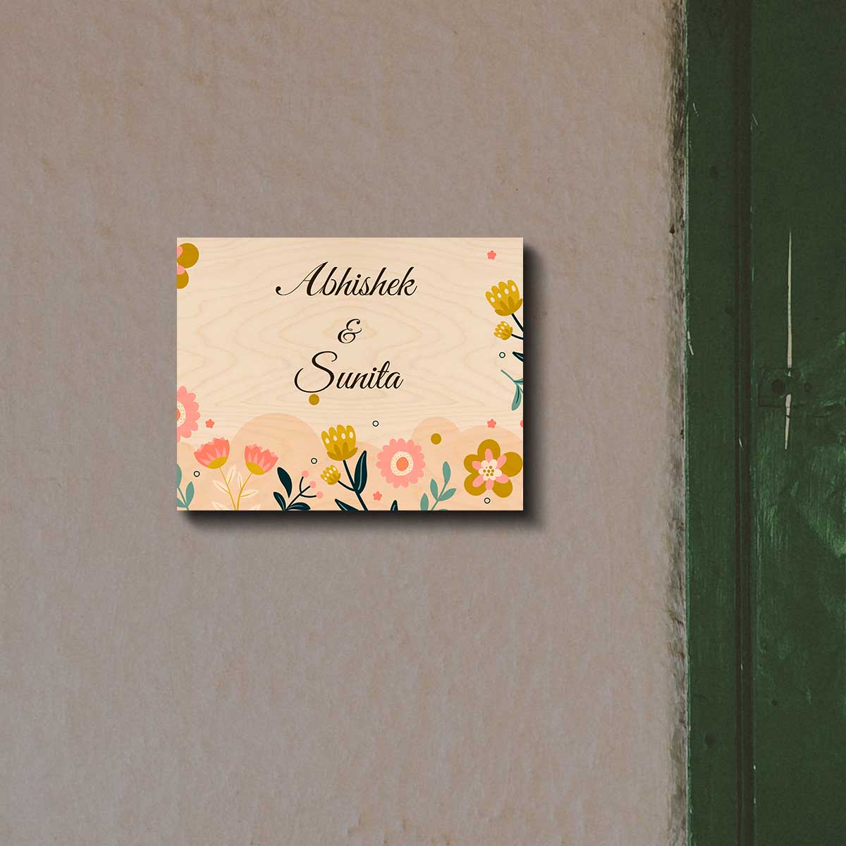 Pastel Ghar ki Name Plate Design for Door with Name - Sblossom