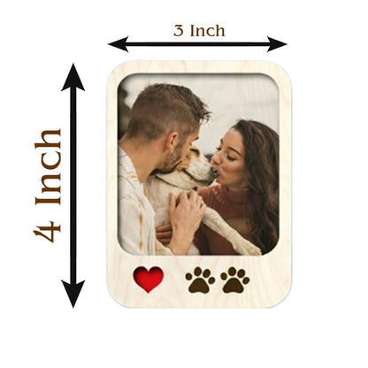 Paw Print Photo Magnet in Wood with Personalized Pet Print - Sblossom