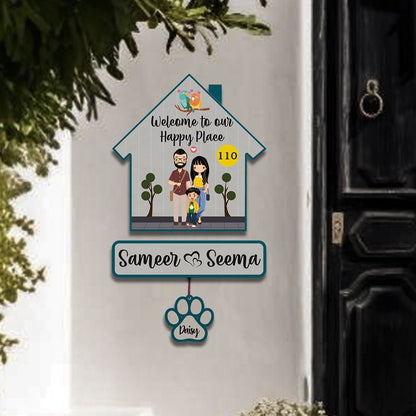 Paw Sign Couple Pet Name Plate for Door - Sblossom