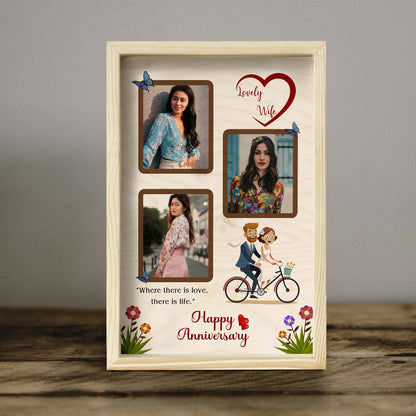 Perfect Union Anniversary Frame in Wood with Personalized Photos - Sblossom