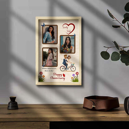 Perfect Union Anniversary Frame in Wood with Personalized Photos - Sblossom