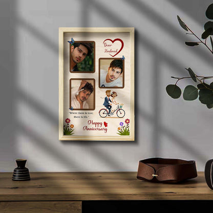 Perfect Union Anniversary Frame in Wood with Personalized Photos - Sblossom