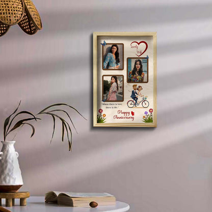 Perfect Union Anniversary Frame in Wood with Personalized Photos - Sblossom