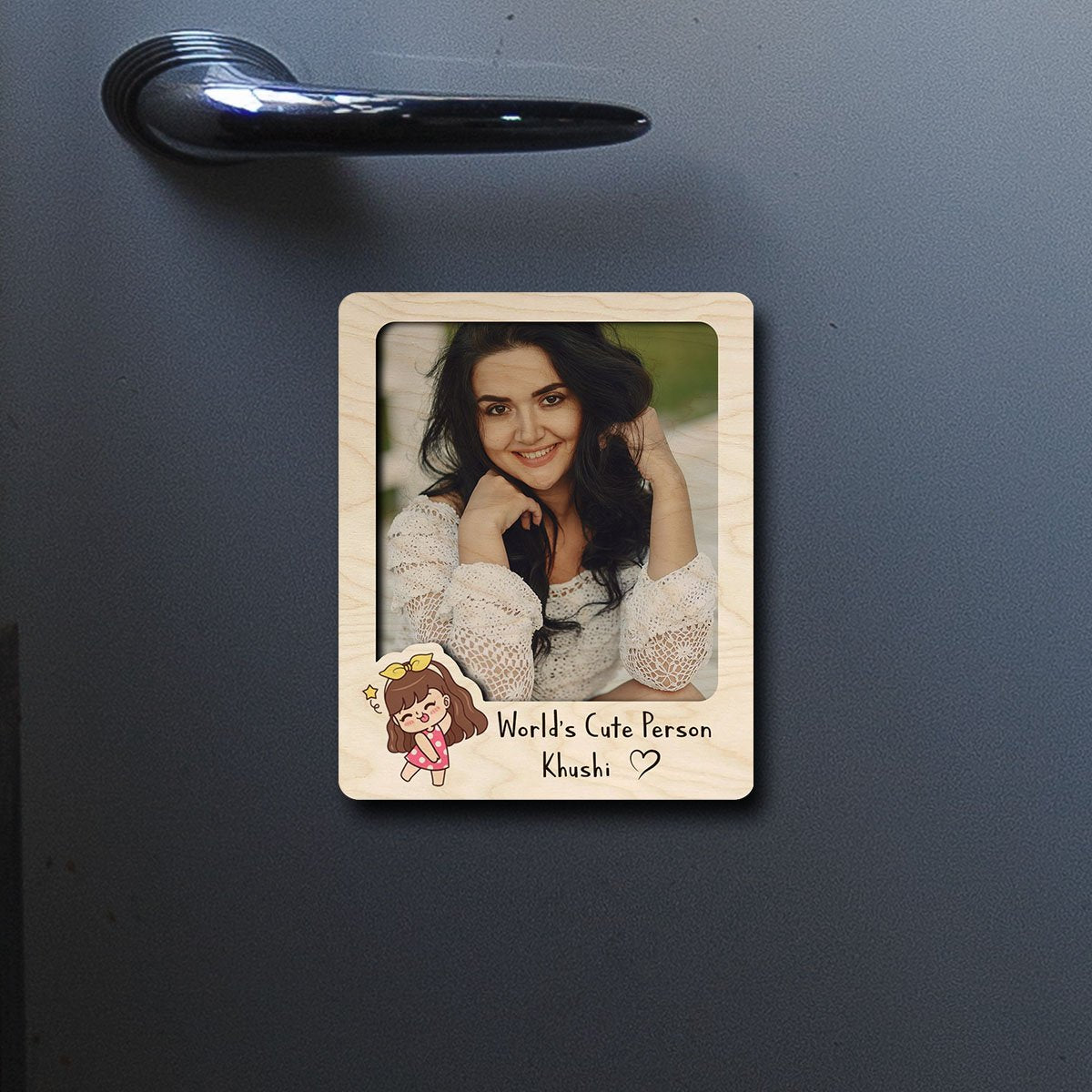 Personalized Photo Fridge Magnet in Wood – Custom Picture - Sblossom