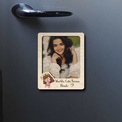 Personalized Photo Fridge Magnet in Wood – Custom Picture - Sblossom