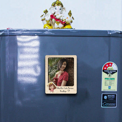 Personalized Photo Fridge Magnet in Wood – Custom Picture - Sblossom