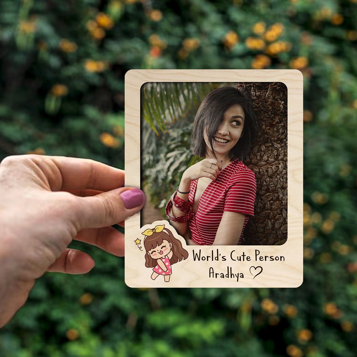 Personalized Photo Fridge Magnet in Wood – Custom Picture - Sblossom