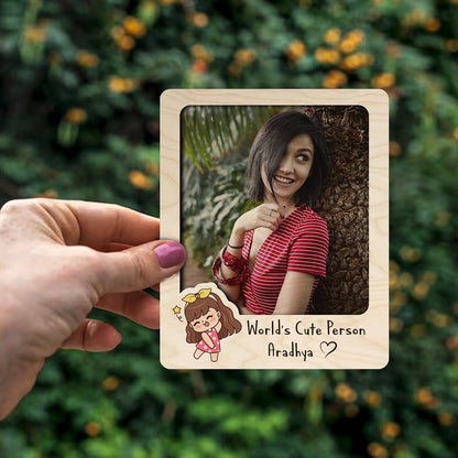 Personalized Photo Fridge Magnet in Wood – Custom Picture - Sblossom
