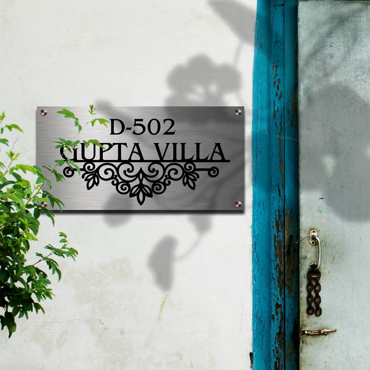 Personalized SS House Name Board – Stainless Steel - Sblossom