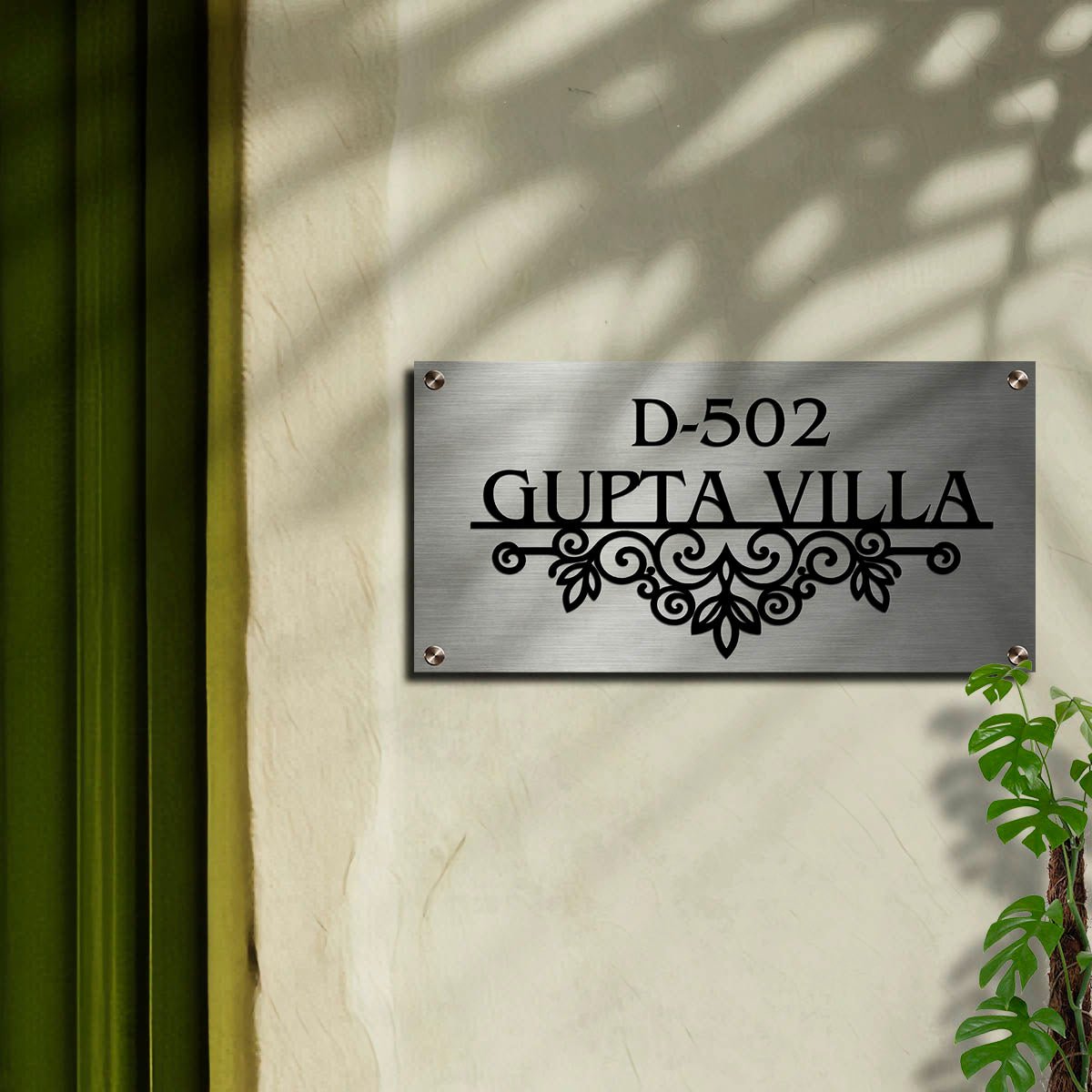 Personalized SS House Name Board – Stainless Steel - Sblossom