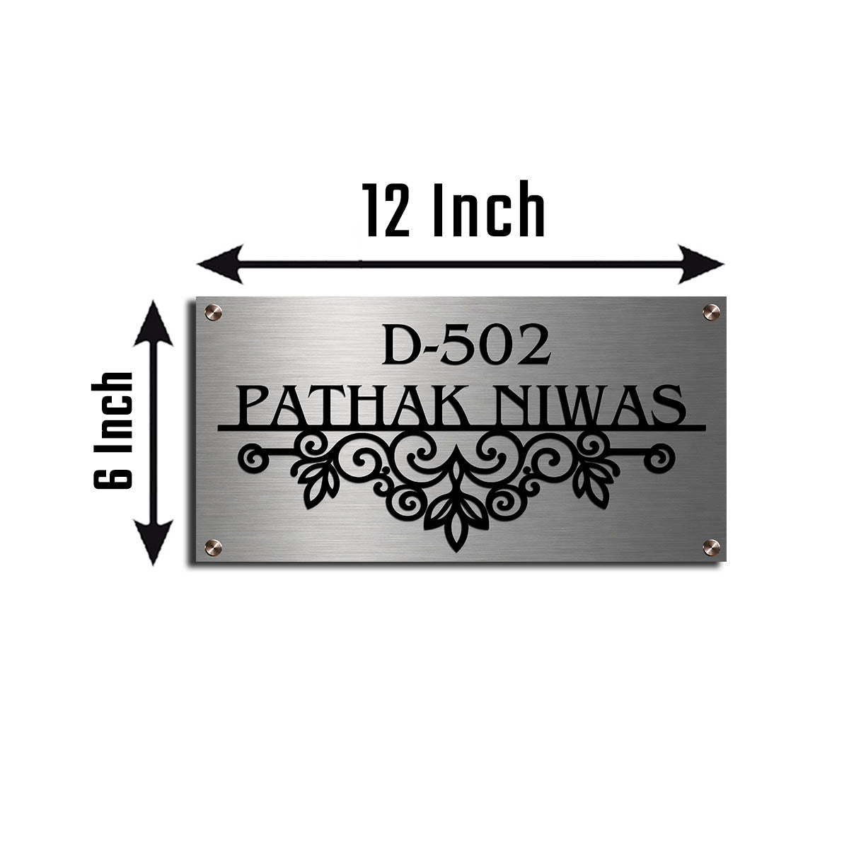 Personalized SS House Name Board – Stainless Steel - Sblossom