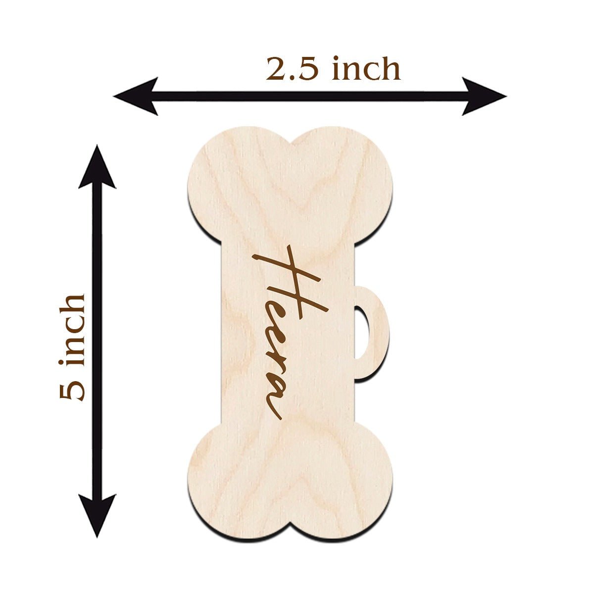 Pet Bone Christmas Ornament in Wood with Custom Pet Name Design - Sblossom
