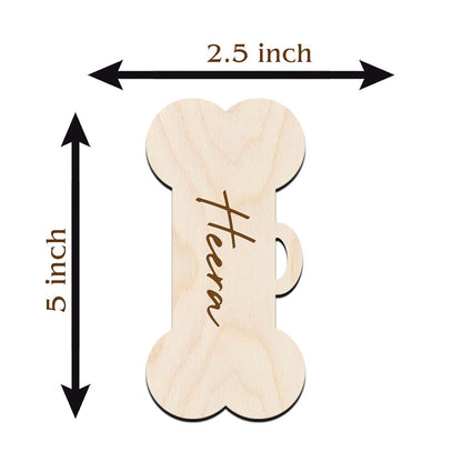 Pet Bone Christmas Ornament in Wood with Custom Pet Name Design - Sblossom