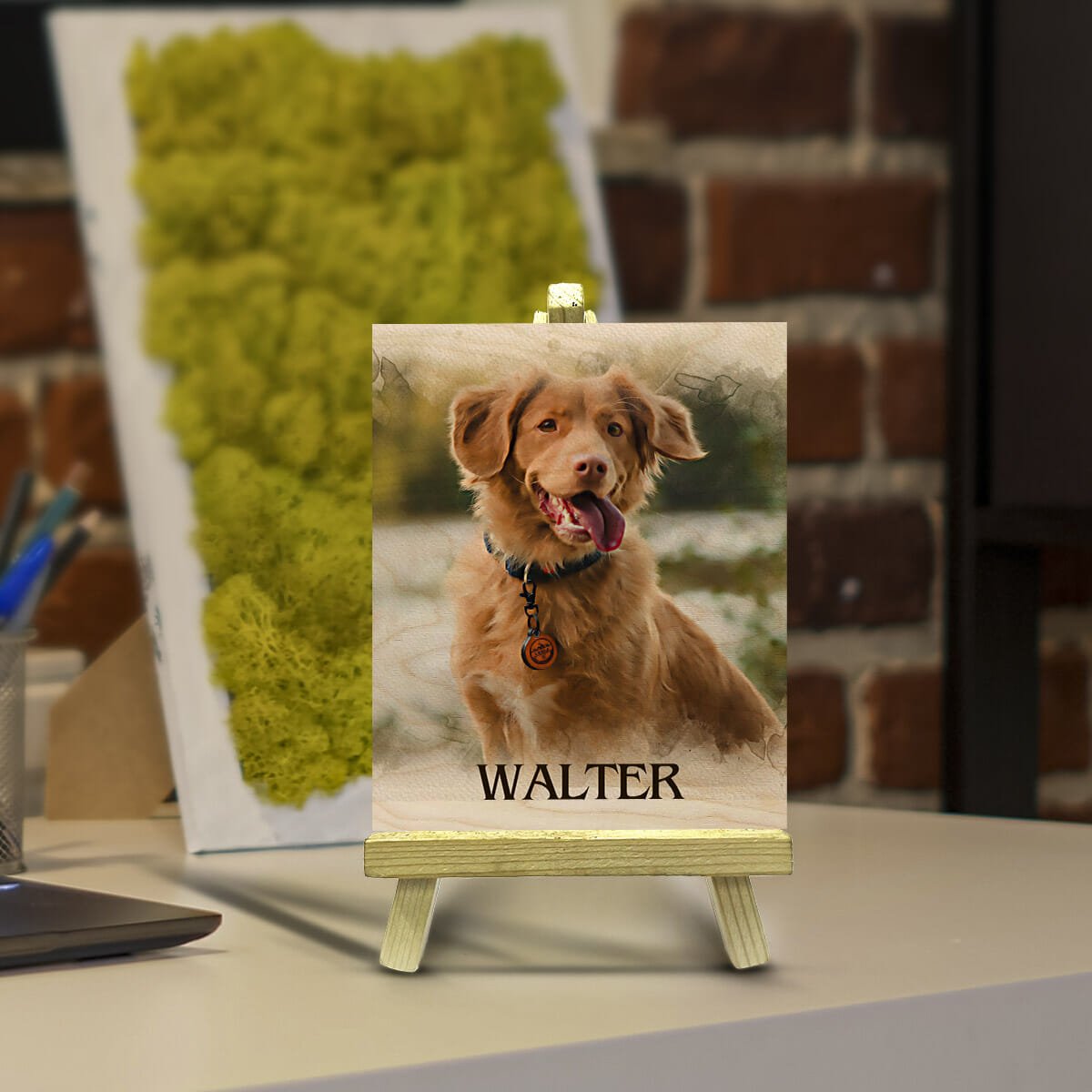 Pet Lover Wood Print with Easel Stand and Personalized Photo - Sblossom