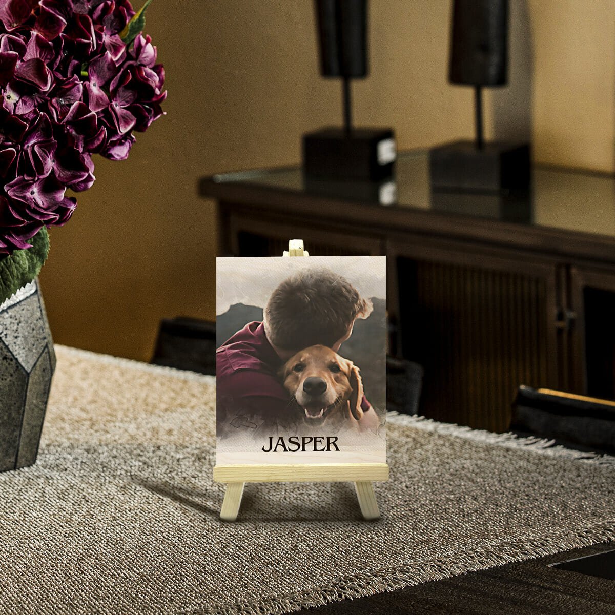 Pet Lover Wood Print with Easel Stand and Personalized Photo - Sblossom