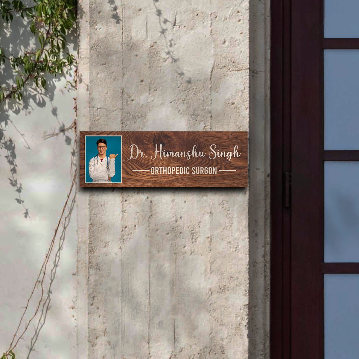 Photo Name Plate Design | Personalized | 12x4 Inches - Sblossom