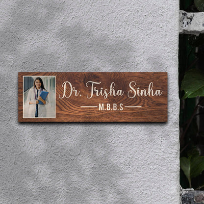 Photo Name Plate Design | Personalized | 12x4 Inches - Sblossom