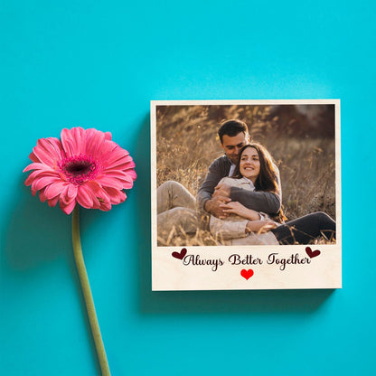 Photo on Wood Plank with Personalized Print and Natural Finish - Sblossom
