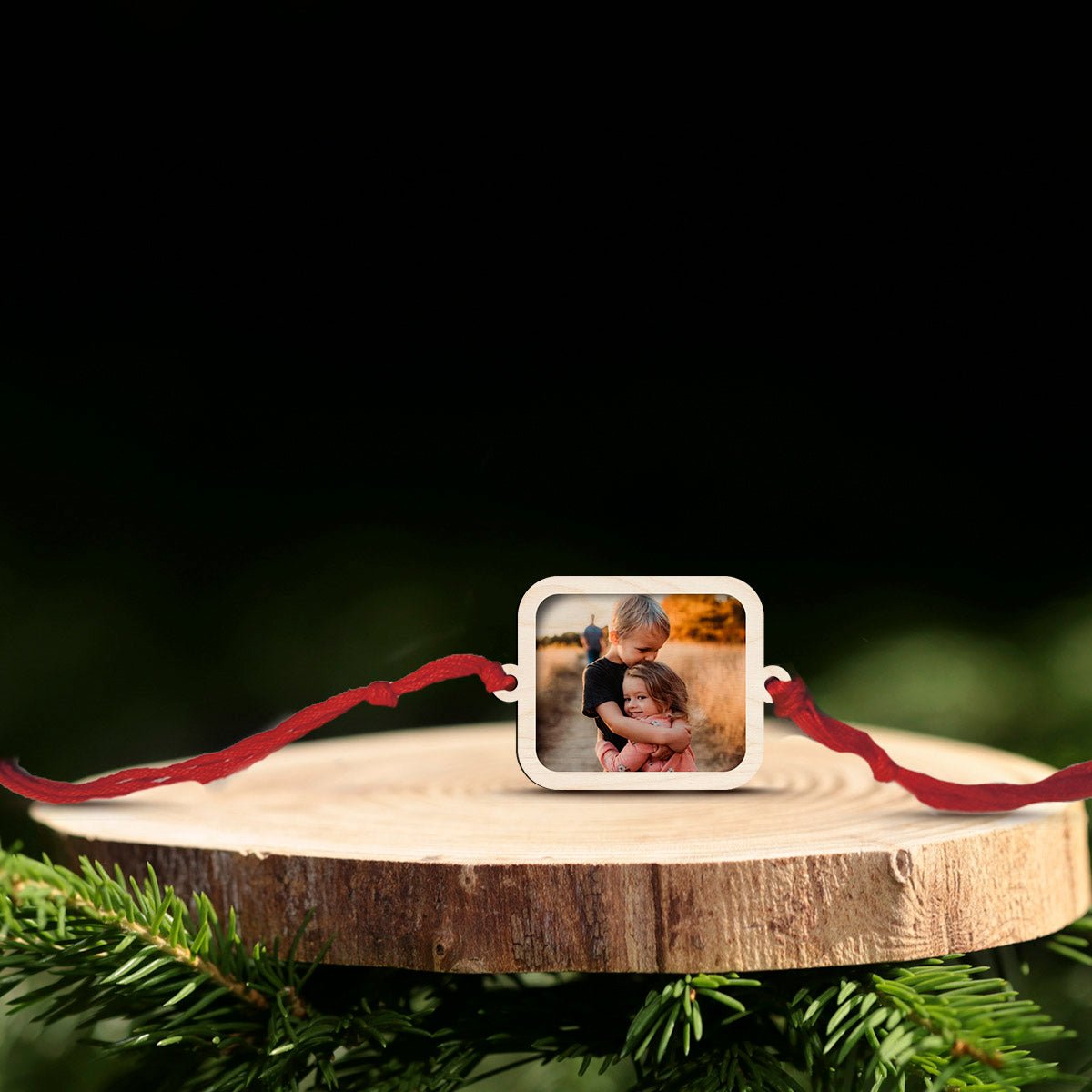 Photo Rakhi Online in Wood with Custom Brother Picture Design - Sblossom