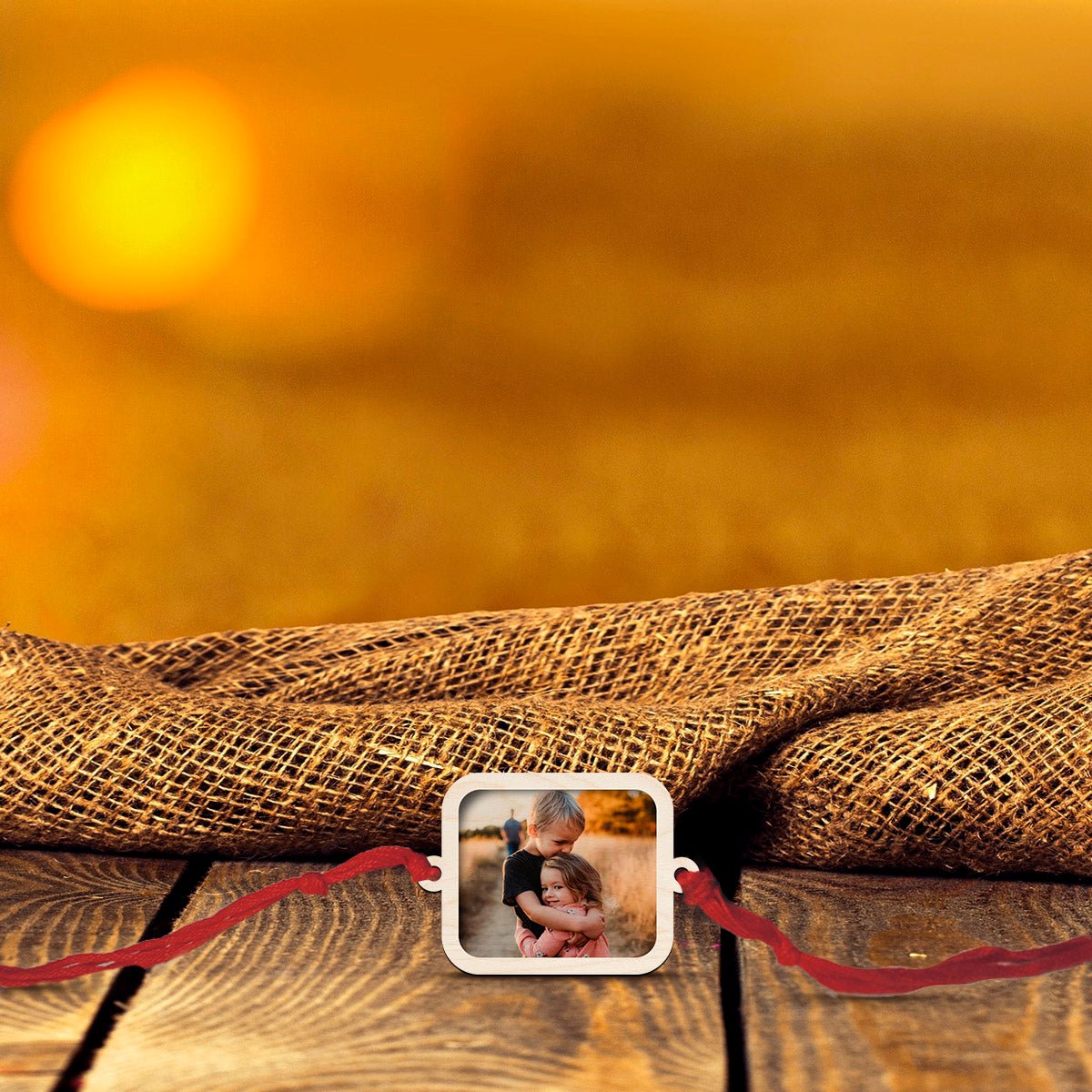 Photo Rakhi Online in Wood with Custom Brother Picture Design - Sblossom