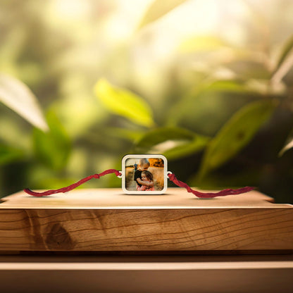 Photo Rakhi Online in Wood with Custom Brother Picture Design - Sblossom