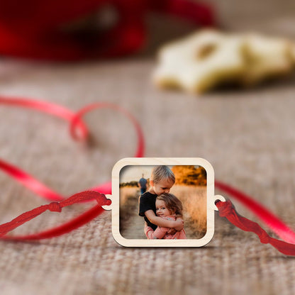 Photo Rakhi Online in Wood with Custom Brother Picture Design - Sblossom