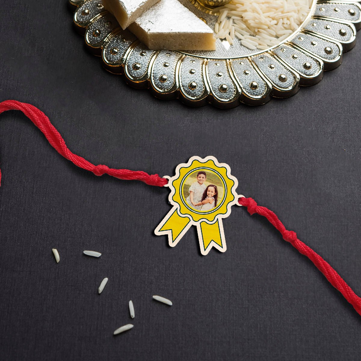 Photo Rakhi with Magnet in Wood as Custom Keepsake for Brother - Sblossom