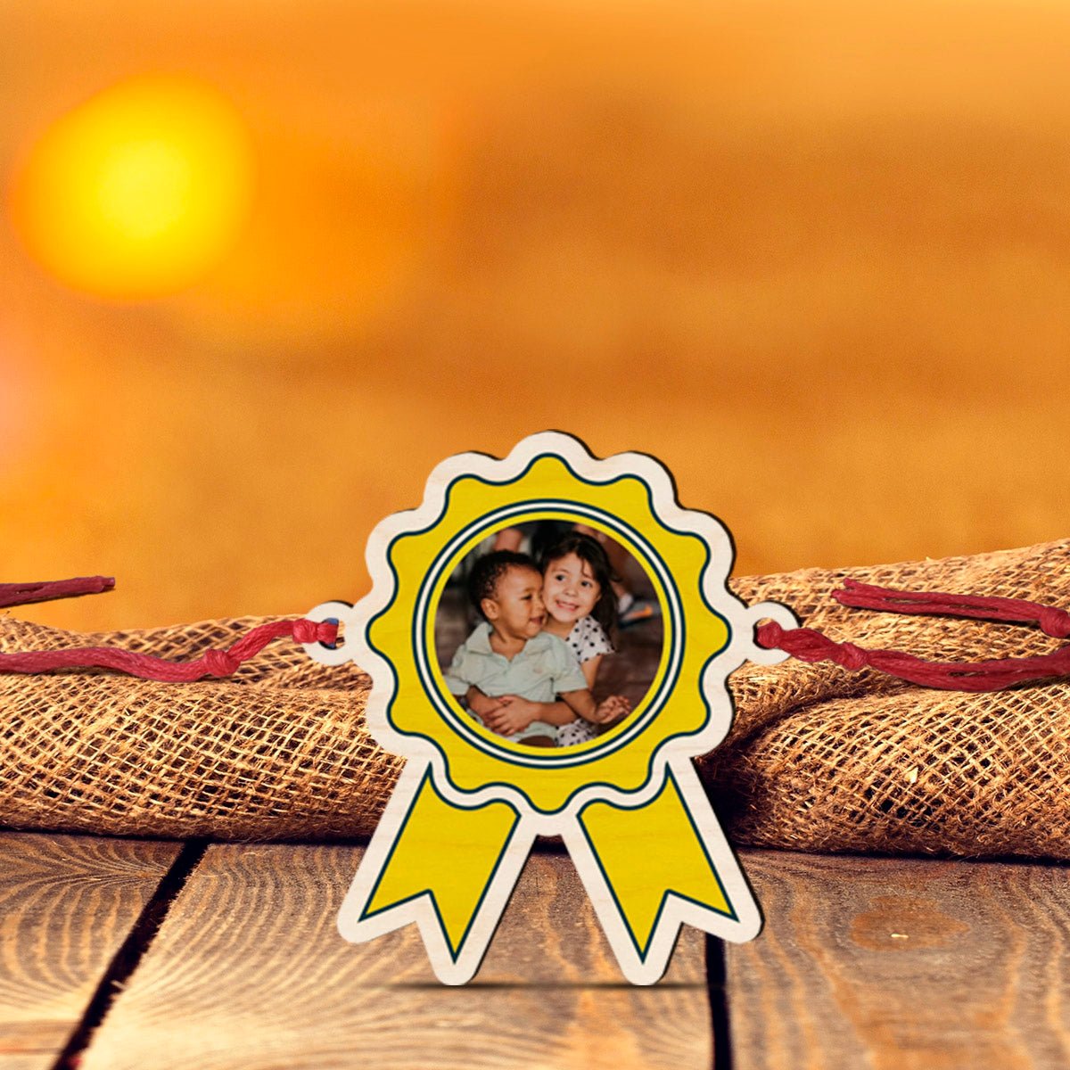 Photo Rakhi with Magnet in Wood as Custom Keepsake for Brother - Sblossom