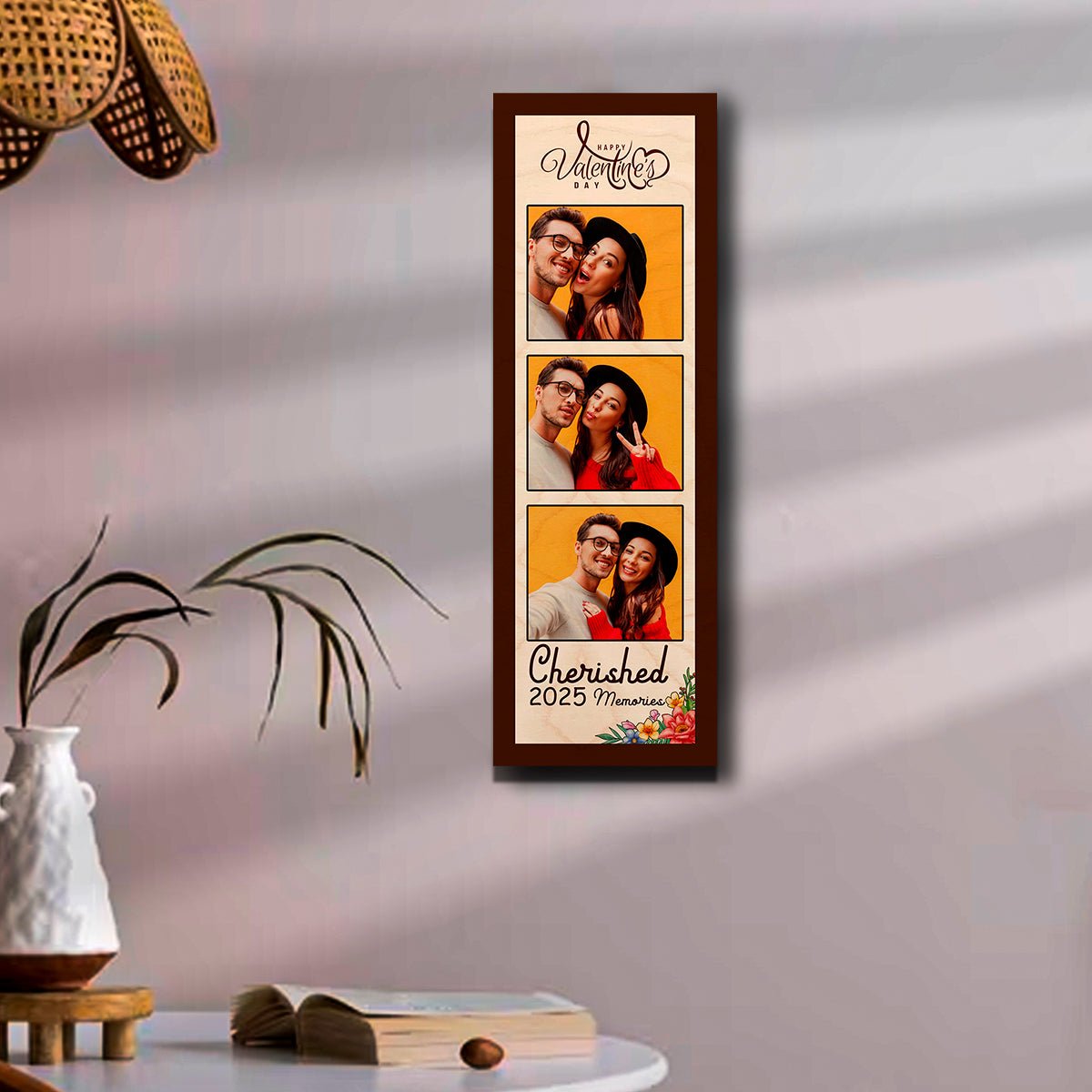 Photo Strip Wall Art on Wood with Personalized Picture Column - Sblossom