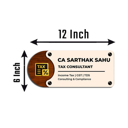 SB1203_3 layer design_6mm wood+3mm White acrylic+ 3mm Black Acrylic_3d nameplate_12x6 Inch