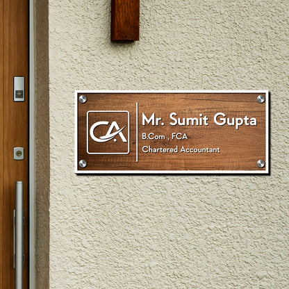 SB1196_6mm wood + 3m white acrylic_12x6 Inch_3d nameplate
