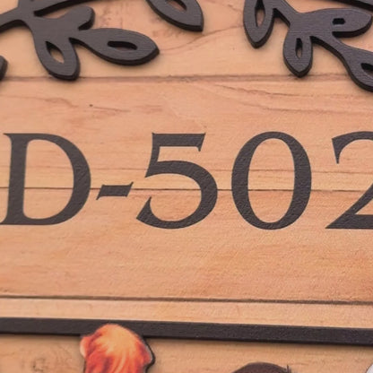Leaf-Wreath House Name Board for Main Door – Round