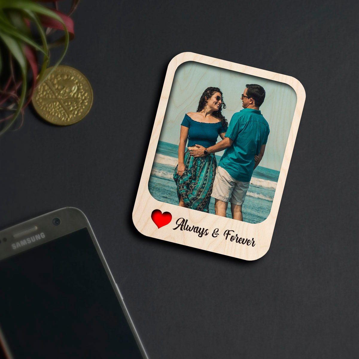Print on Wood Photo Magnet with Custom Personalized Picture Design - Sblossom
