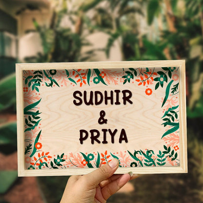 Printed Floral Frame Name plate | Personalized - Sblossom