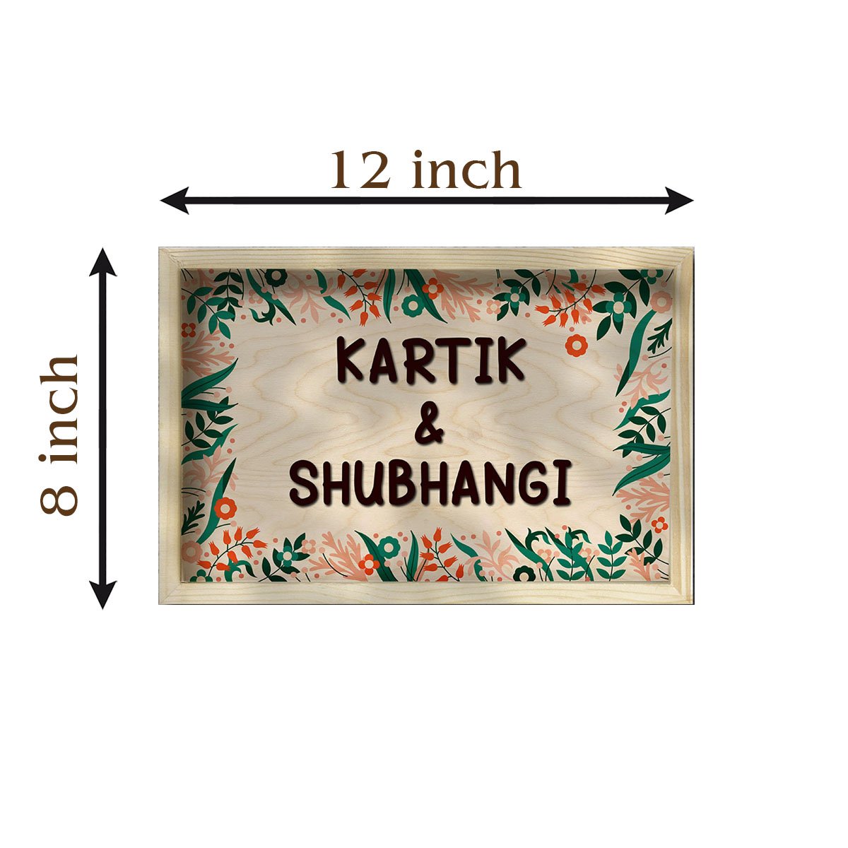 Printed Floral Frame Name plate | Personalized - Sblossom
