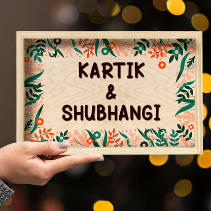 Printed Floral Frame Name plate | Personalized - Sblossom