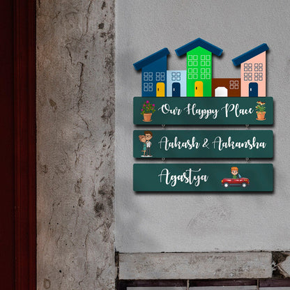 Printed Name Plate Design – Clean Family for House Door - Sblossom