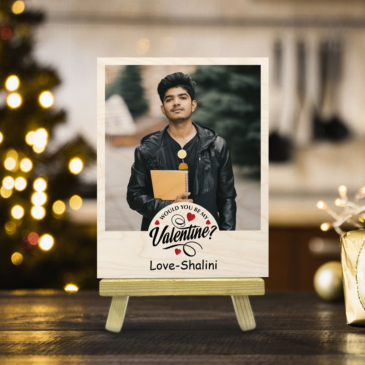 Proposal Keepsake Wood Print with Personalized Valentine Photo - Sblossom