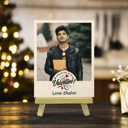 Proposal Keepsake Wood Print with Personalized Valentine Photo - Sblossom