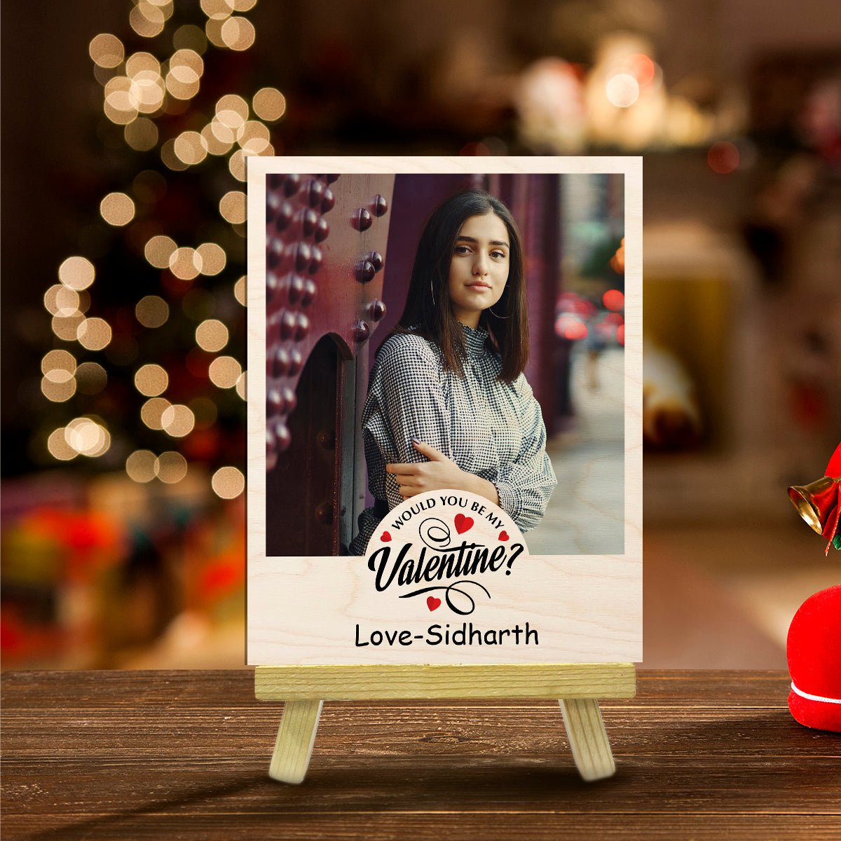 Proposal Keepsake Wood Print with Personalized Valentine Photo - Sblossom