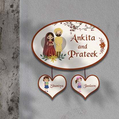 Punjabi Family Name Plate Design for Home - Sblossom