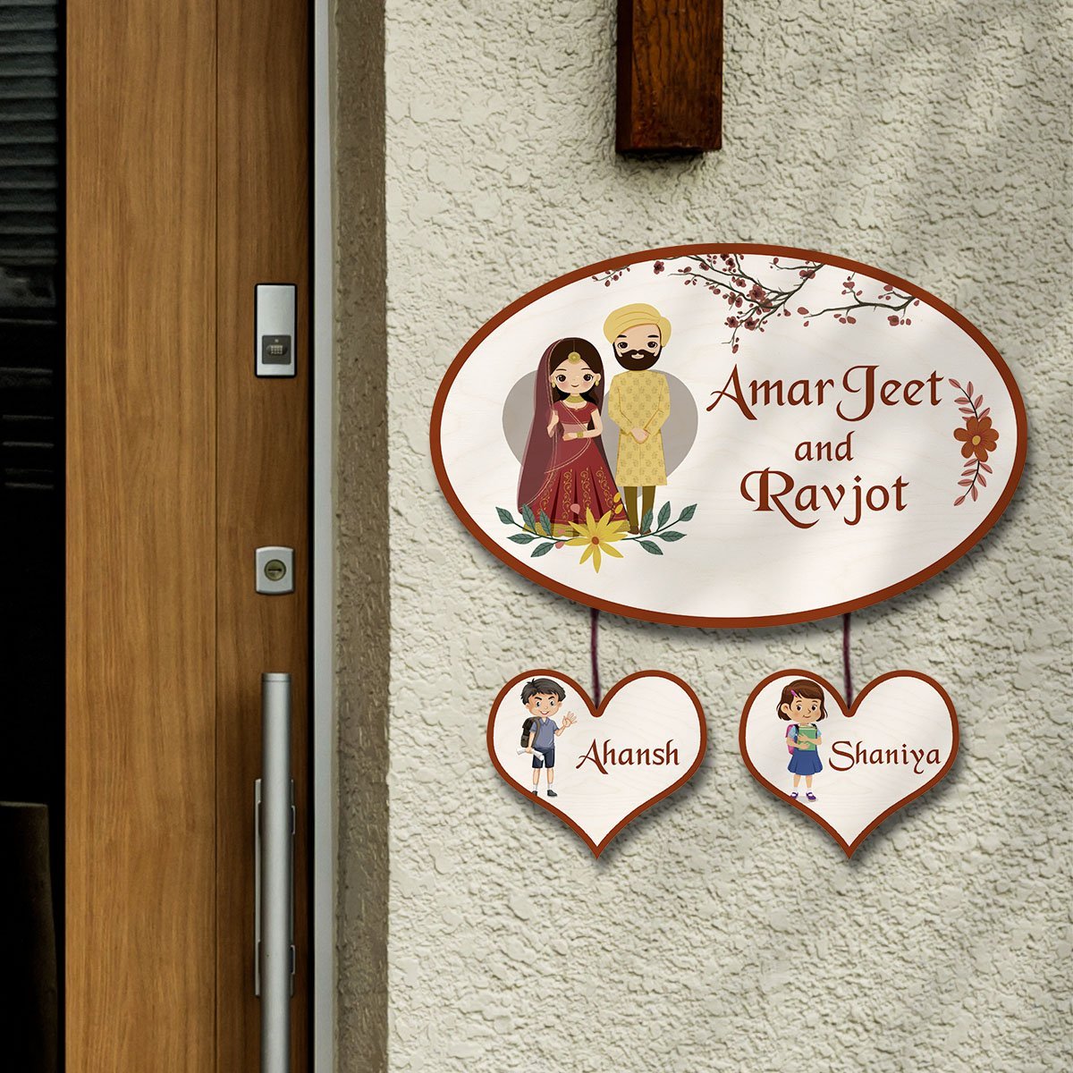 Punjabi Family Name Plate Design for Home - Sblossom