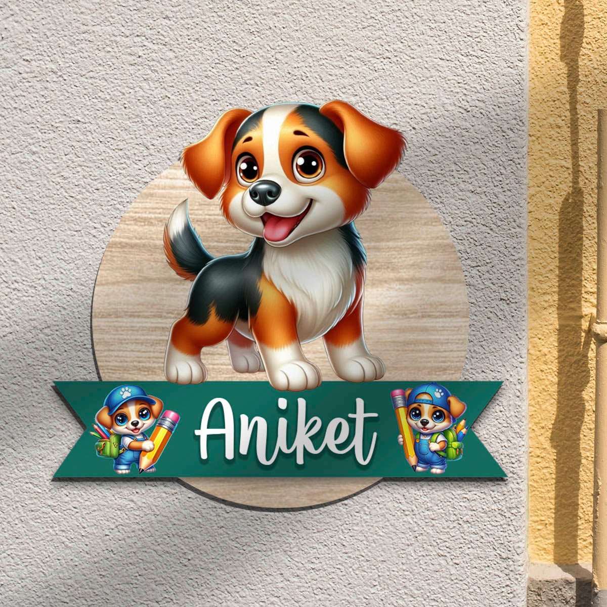 Puppy Name Plate for Kids Room — Wooden Beagle - Sblossom