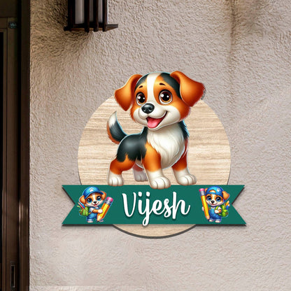 Puppy Name Plate for Kids Room — Wooden Beagle - Sblossom