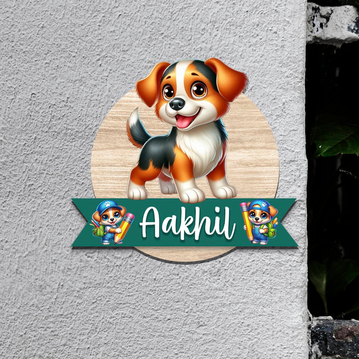 Puppy Name Plate for Kids Room — Wooden Beagle - Sblossom