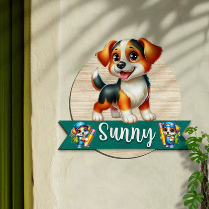 Puppy Name Plate for Kids Room — Wooden Beagle - Sblossom