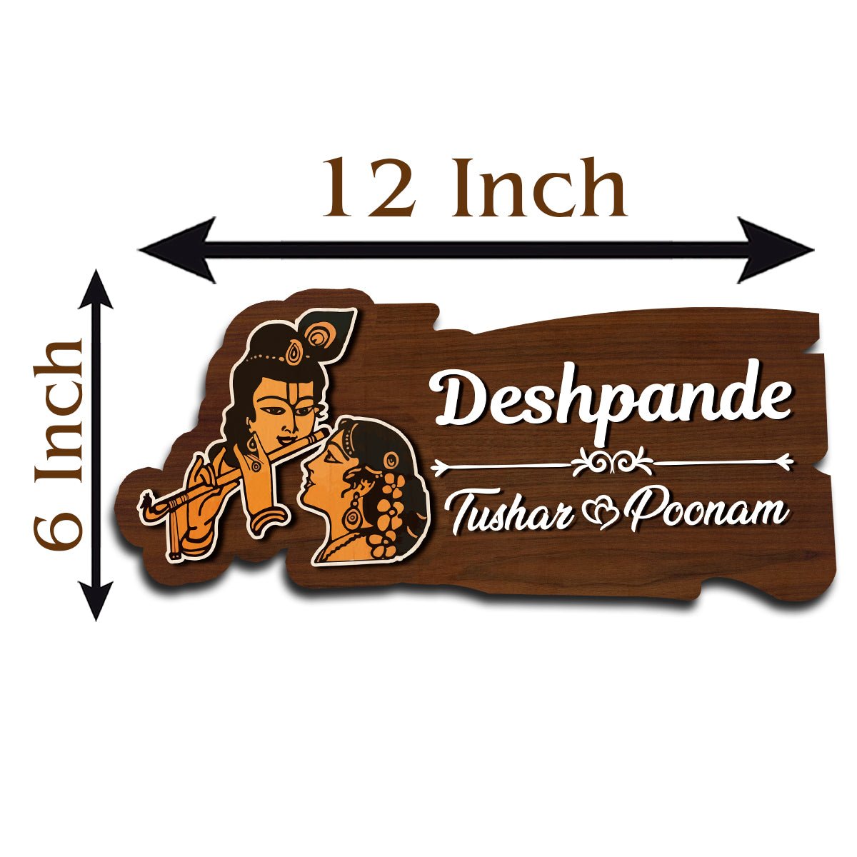 Radha Krishna Name Plate for Home - Sblossom